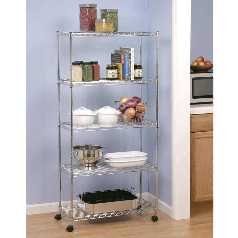Wayfair Basics 62"H x 30"W 5 Shelf Wire Shelving Unit & Reviews